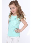 Tricou cu maneci din dantela, menta NDZ8147 - Magazin online - Boutique